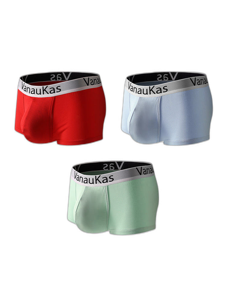3 Pack Men's Double-Layered Gusset Odor-Control Seamless Trunks