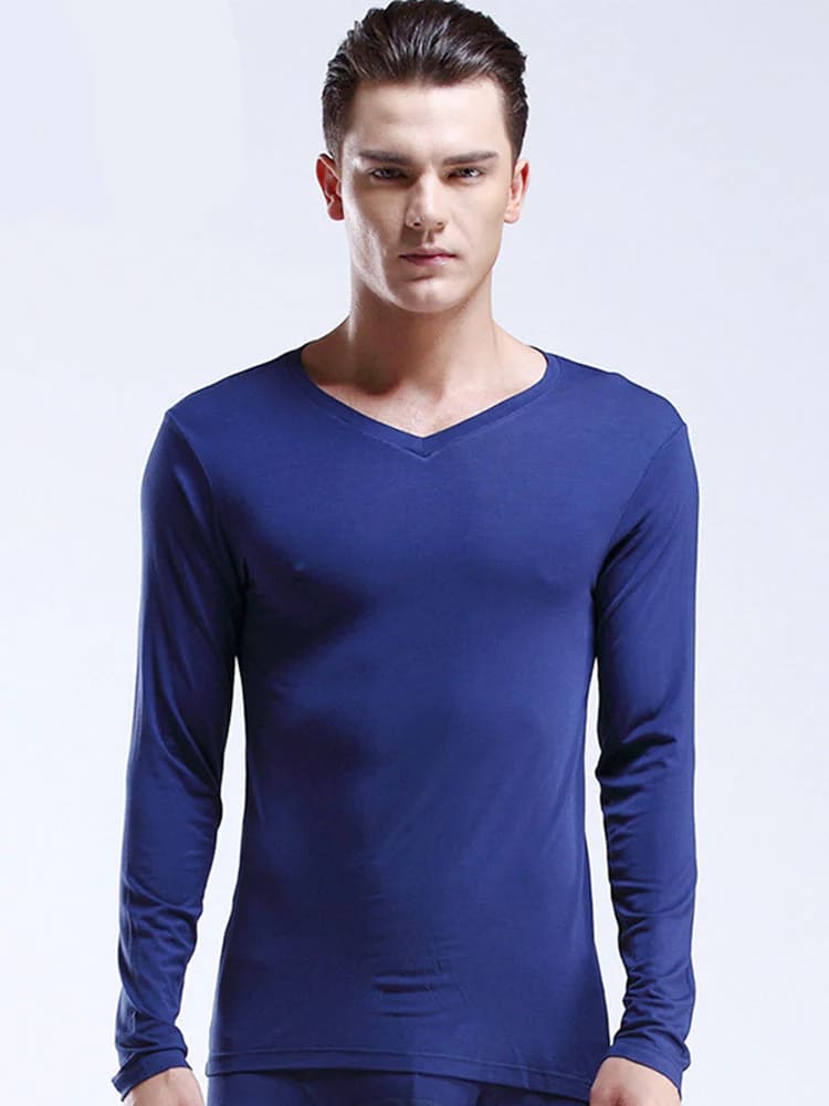 Men's Ultra Soft Low Cut V-Neck Thermal Shirt