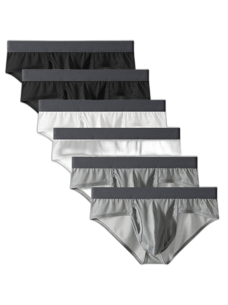 3 Pack Men's Ultra-Soft Breathable Mesh Ice Silk Briefs
