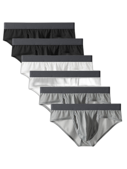 3 Pack Men's Ultra-Soft Breathable Mesh Ice Silk Briefs