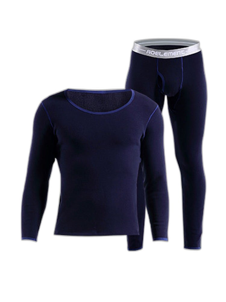 Fleece Lined Men's Thermal Underwear With Support Pouch