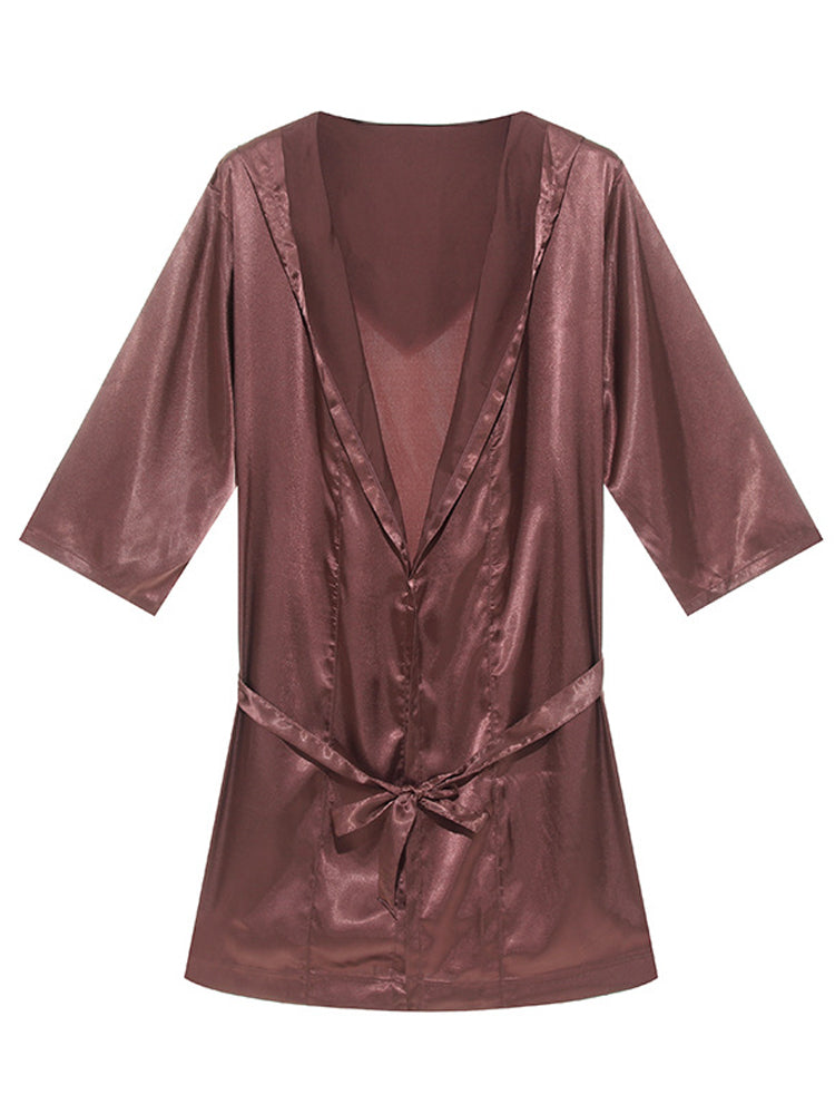 Men's Loose Polyester Short Sleeve Pajamas