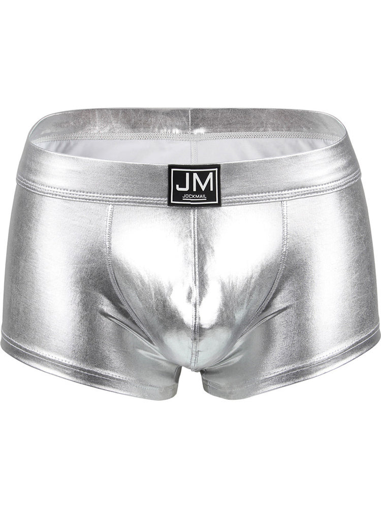 Jockmail Reflective Faux Leather Spandex Trunks