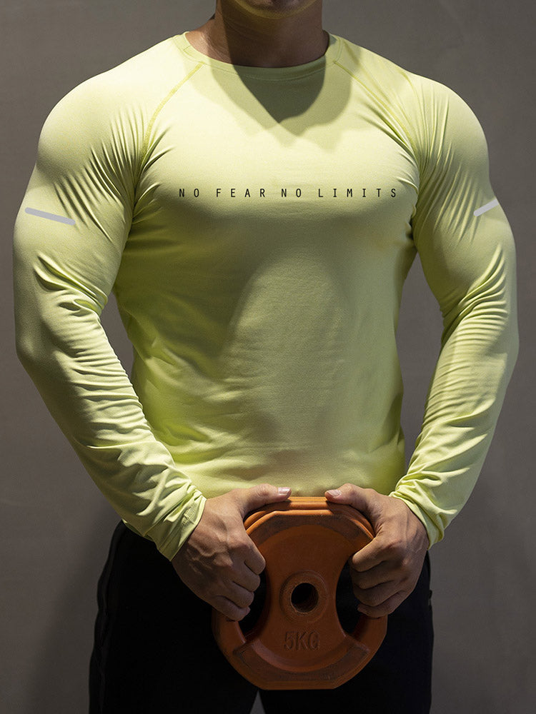 Men's Tight-fitting Elastic Fitness Round Neck Top