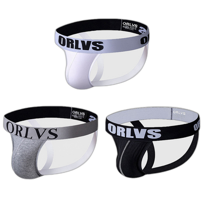 3 Pack Men's Underwear Jockstrap Athletic Support Pouch Briefs