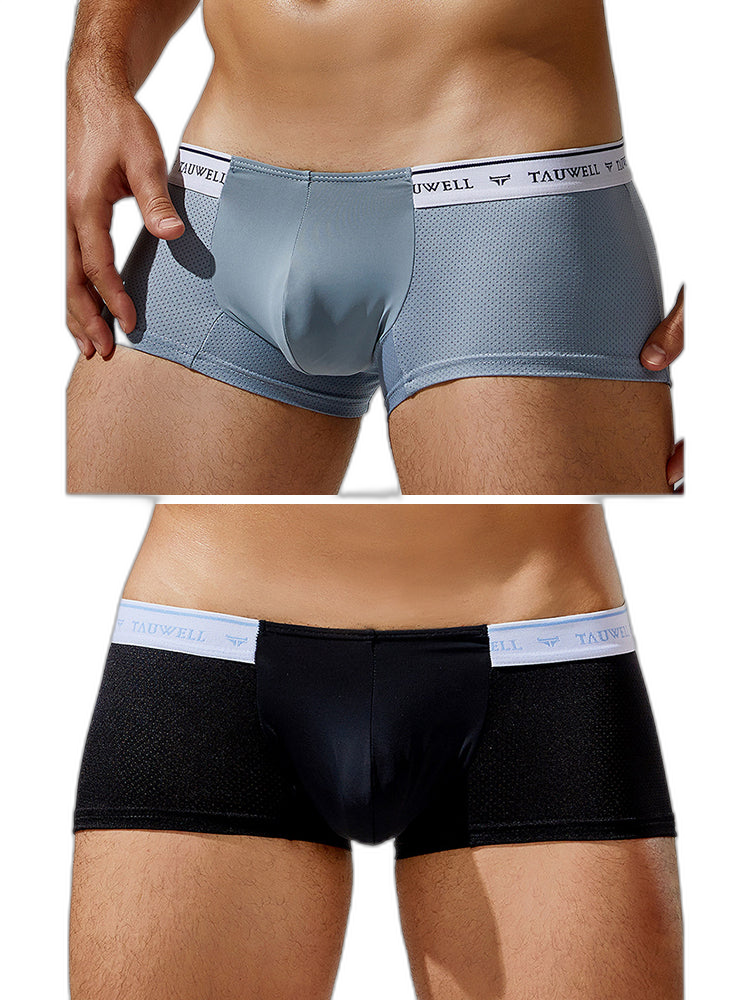 2 Pack Men's Sexy Comfortable Breathable Solid Color Trunks