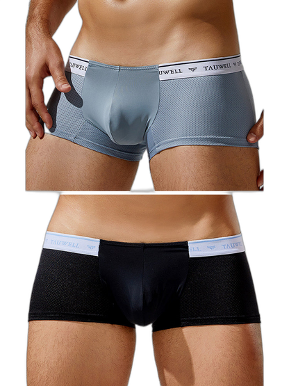 2 Pack Men's Sexy Comfortable Breathable Solid Color Trunks
