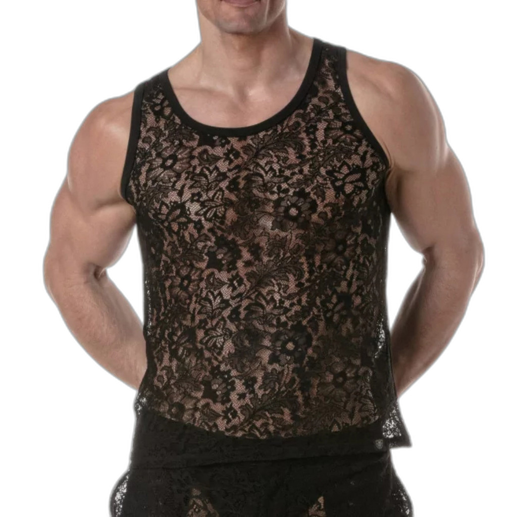 TOF Paris Lace Tank Top Black