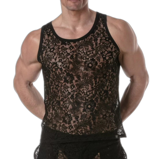 TOF Paris Lace Tank Top Black