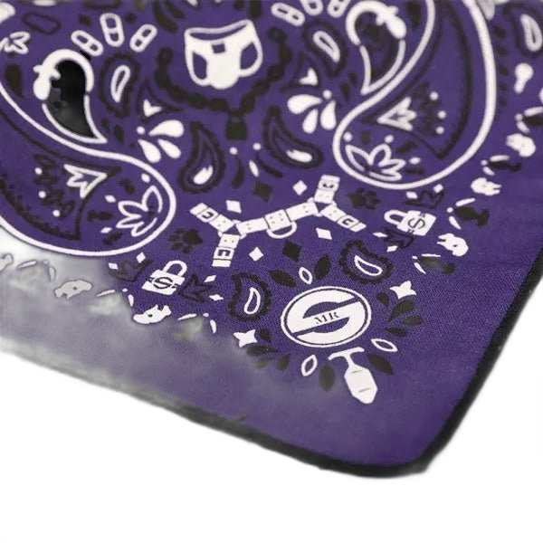 Mr.S Leather Zipper Pocket Neck Hanky - Purple