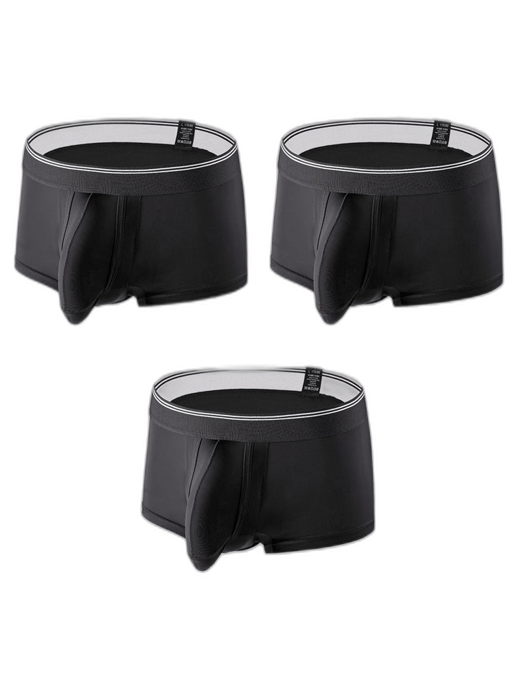 3 Pack Men's Mid-Rise Separation Breathable Elastic Trunks