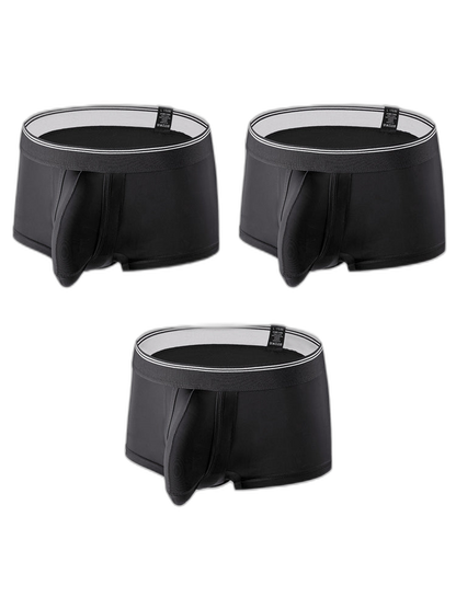 3 Pack Men's Mid-Rise Separation Breathable Elastic Trunks