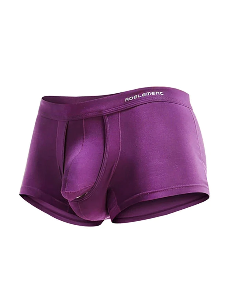 Men's Double Pouch Underwear Separate Pouch Modal Trunks
