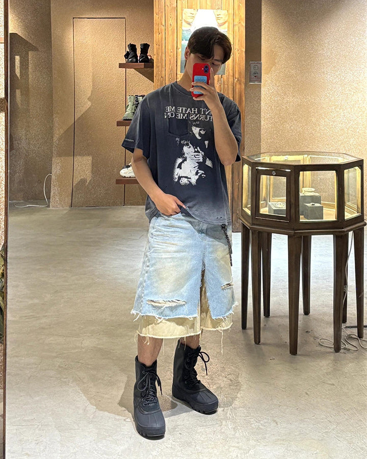KIIKIO Grunge Distressed Tee