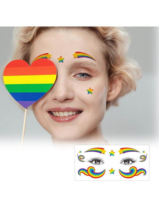 Waterproof Glitter Rainbow Pride Tattoo Sticker