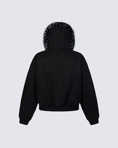 Faux Fur-Lined Hooded Coats