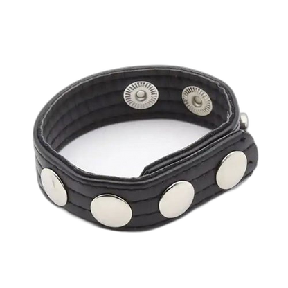 ruff GEAR Leather Snap Pro Cock Ring Black