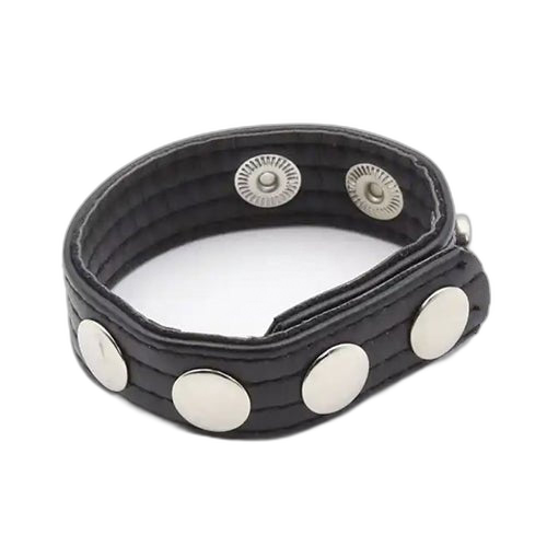 ruff GEAR Leather Snap Pro Cock Ring Black