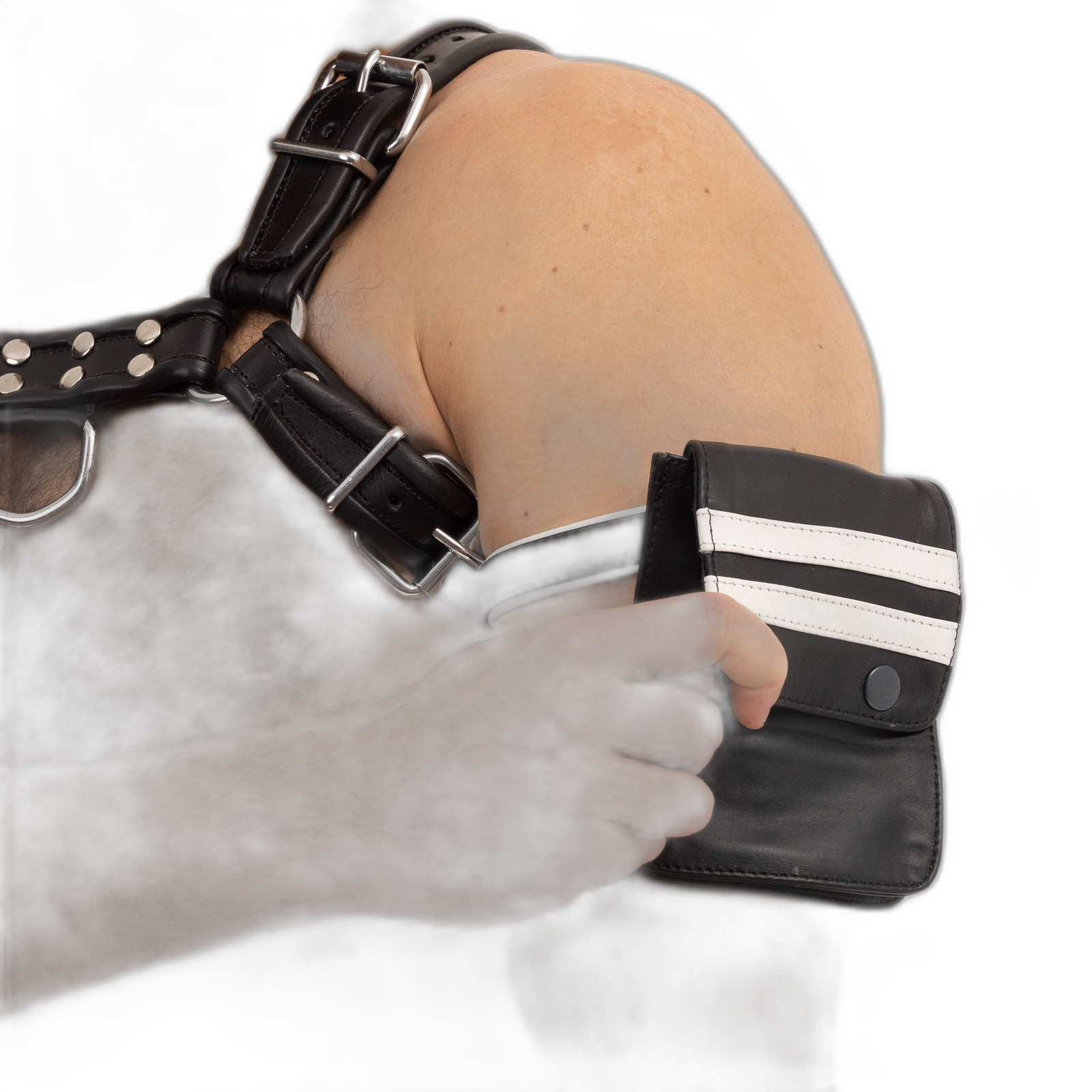Prowler Red Leather Pouch Wallet Black White