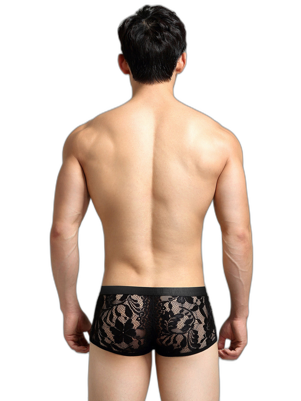 Men's Sexy Lace Semi-Sheer Trunks