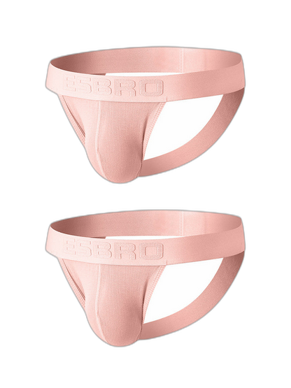 2 Pack Men's Ribbed U-Pouch Sexy Jockstrap