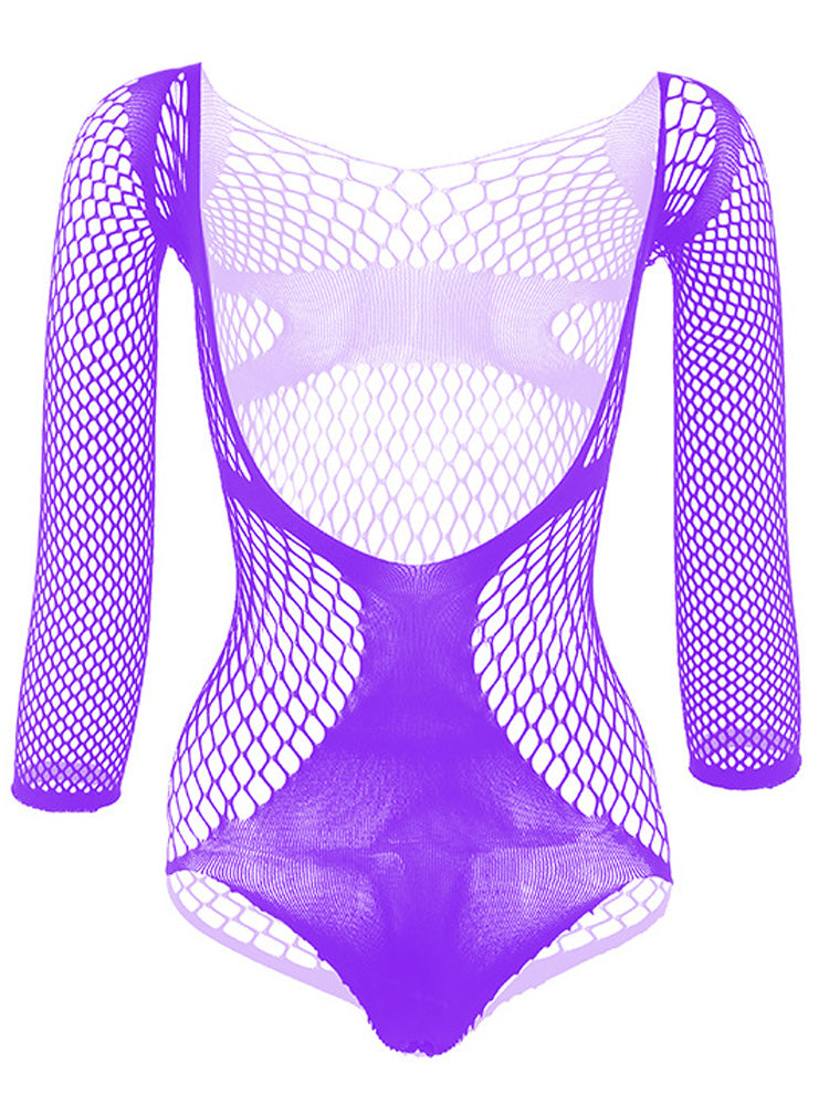 Men's V-Neck One-Piece Mesh Suit
