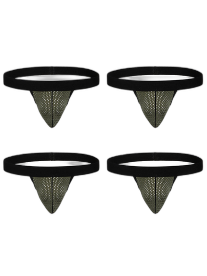 4 Pack Men's Single Pouch Ice Silk Sexy Thong