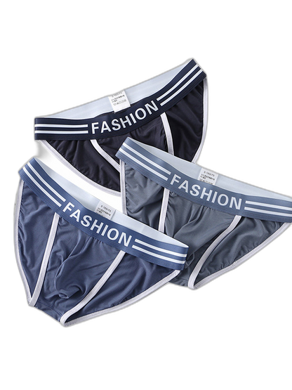 3 Pack Men's High-Cut Sexy Comfortable U-Convex Breathable Briefs