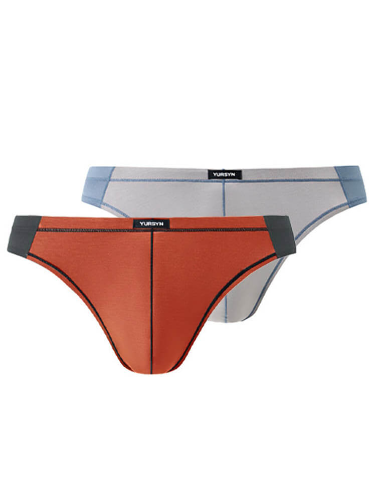 Men's Sexy Color-Blocked Modal Ice Silk Briefs