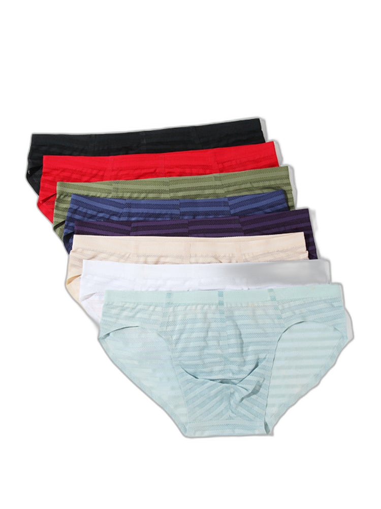 3 Pack Men's Mesh Nylon Breathable Solid Color Bikini