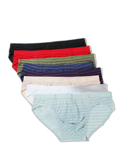 3 Pack Men's Mesh Nylon Breathable Solid Color Bikini