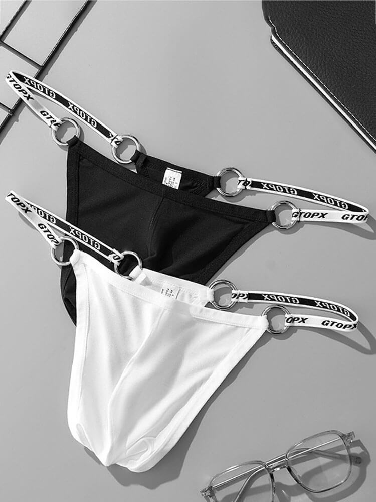 Men's Metal Ring Low-Rise Sexy U-Convex Thong