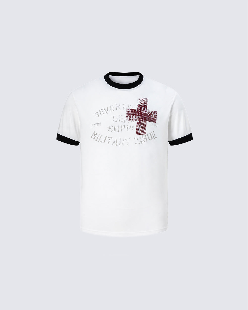 KIIKIO Vintage Contrast-Trim Graphic Tee