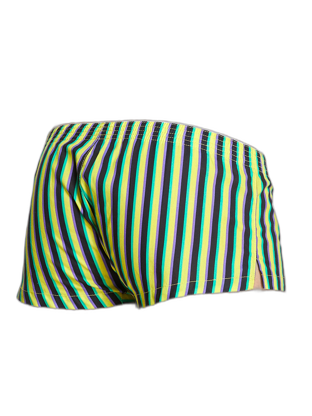 Men's Color Stripes Trunks With Button Fly