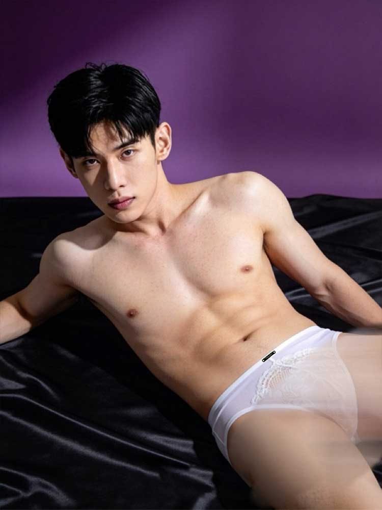 Men's Low-Rise Sexy Patchwork Cut-Out Briefs