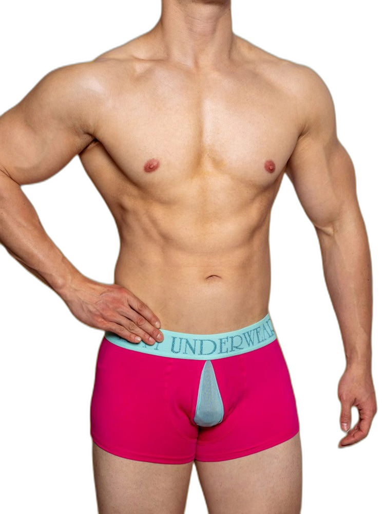 2 Pack Men's Mesh Transparent Open-Cut Cotton Mesh Trunks