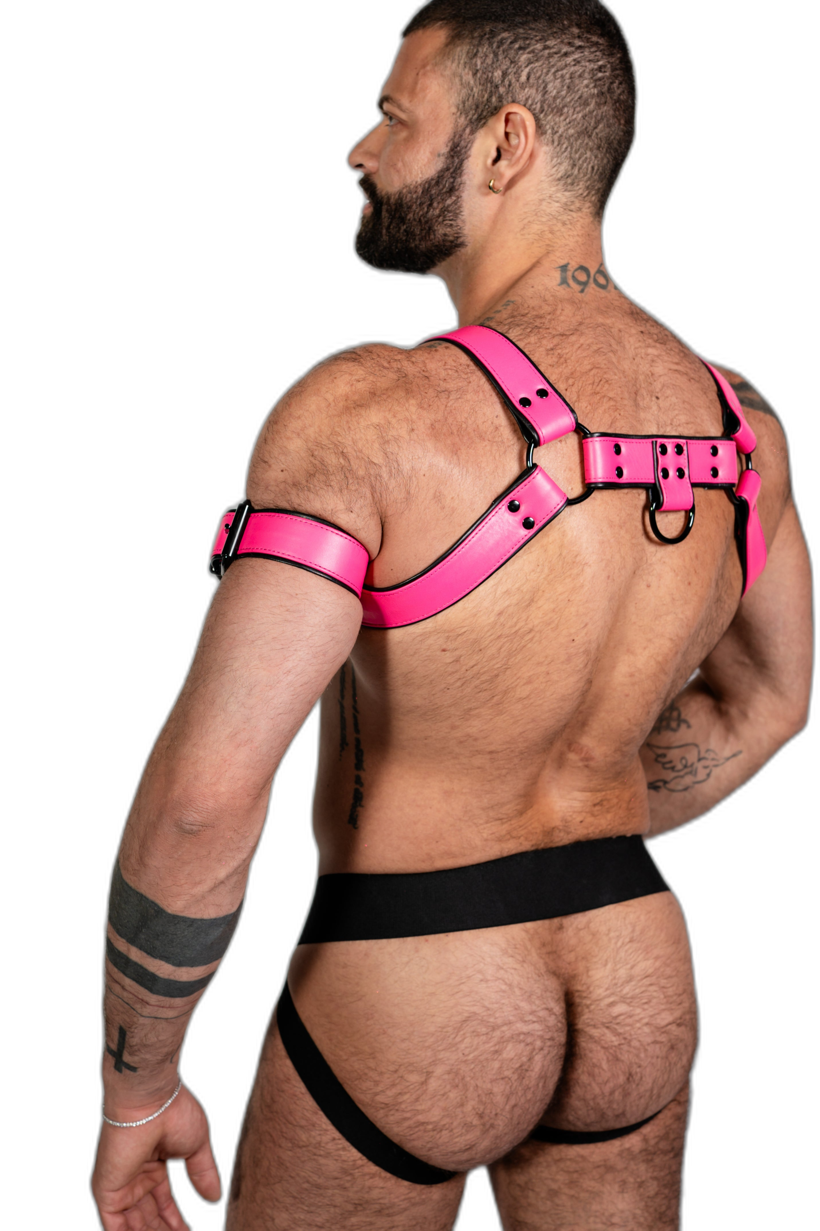 ruff GEAR Bold Leather Bicep Strap Neon Pink