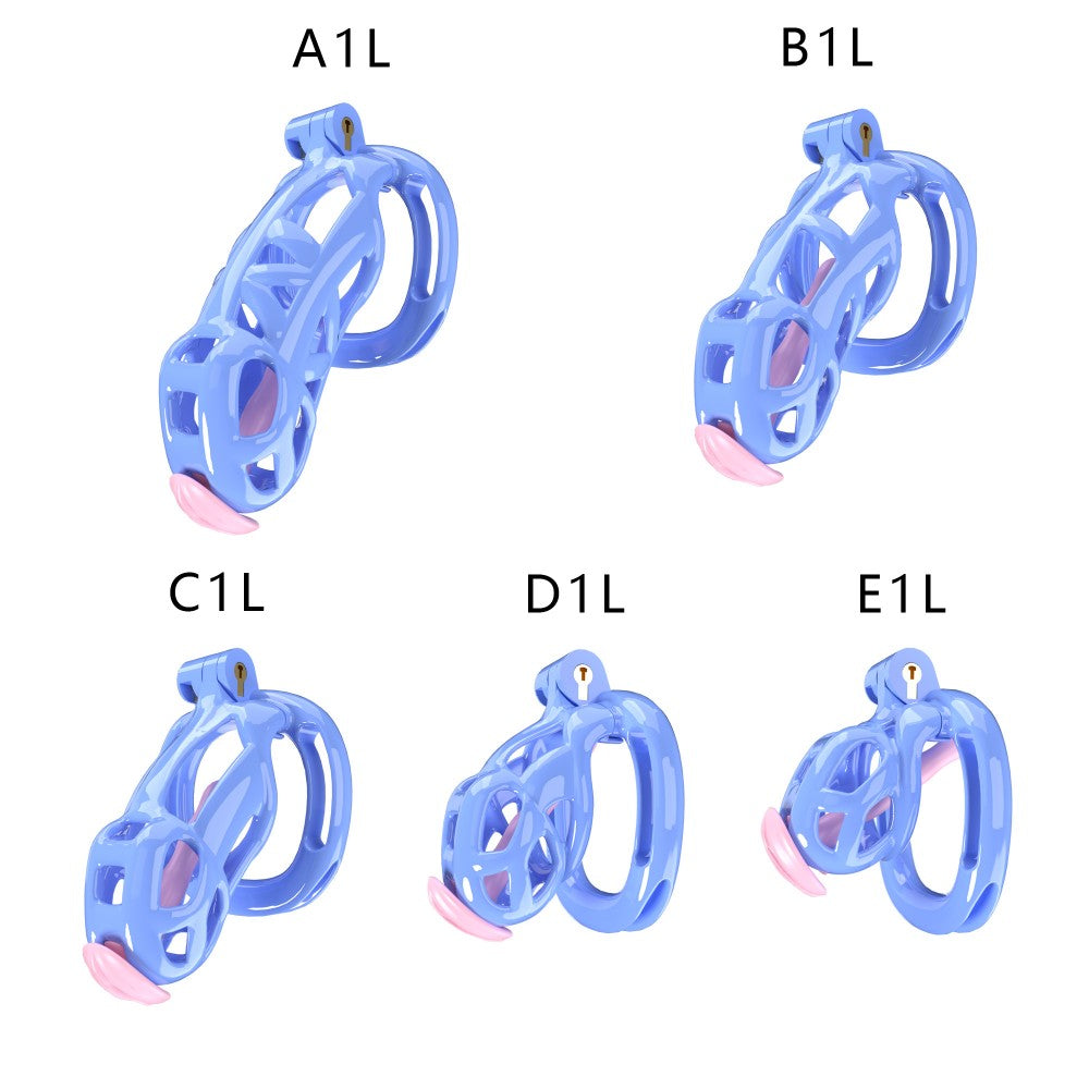 3D Printed Male Chastity Cage with Lock & 5 Rings – Resin Virginity Device with Strap for Men