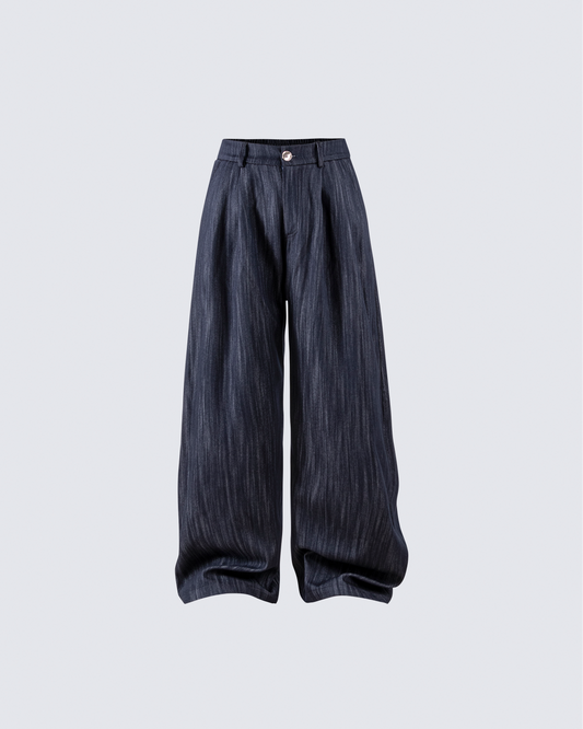 Wide-Leg Denim Pants