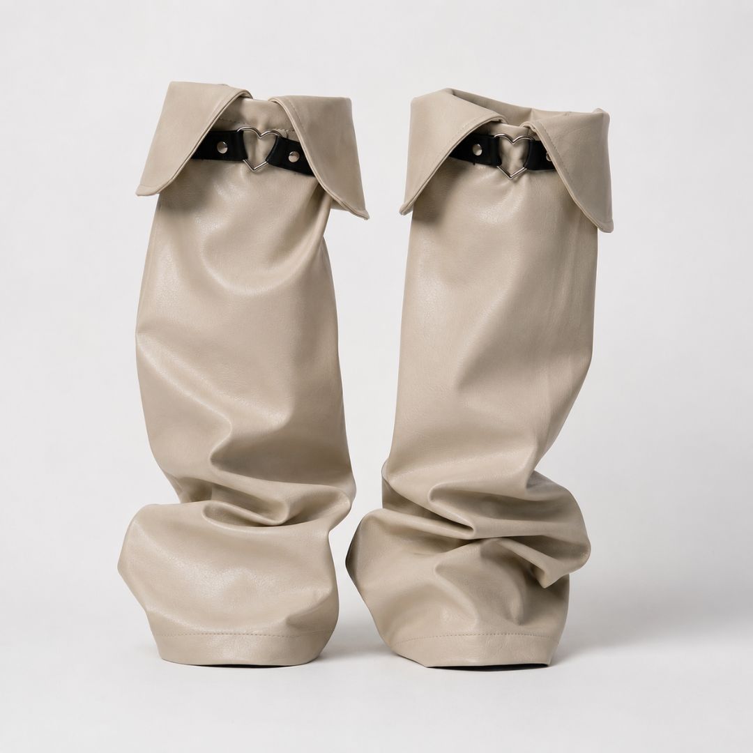 Heartbound Leather Leg Warmers