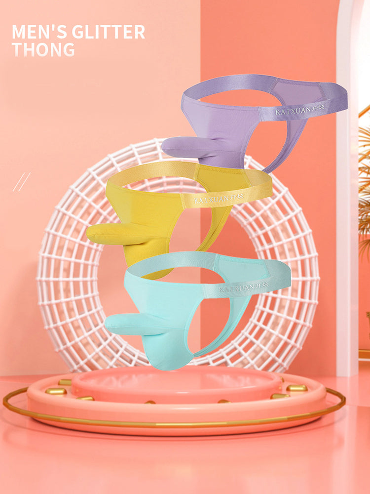 3 Pack Men's Bulge-Enhancing Thong - Low Rise & Breathable