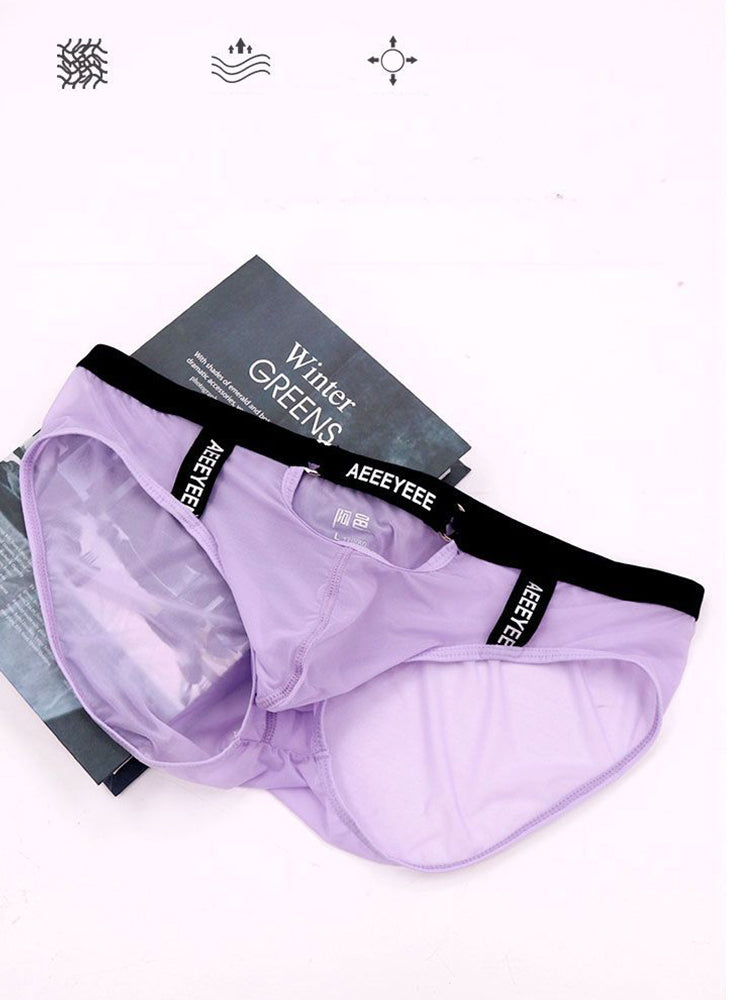 Men's Low Waist Narrow Waist Ice Silk Breathable Convex Pocket Briefs