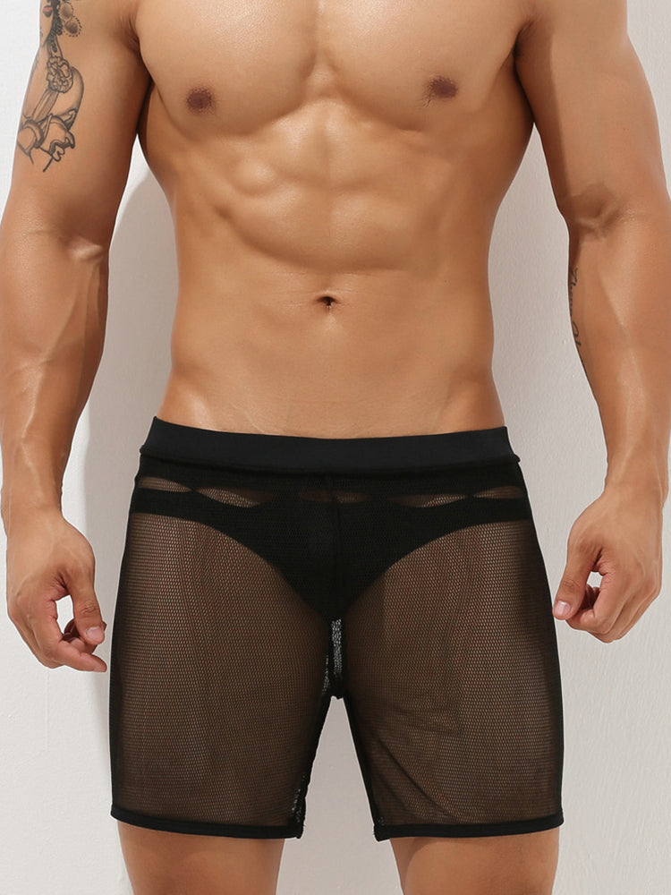 Men’s Sexy See Through Mesh Boxer Shorts