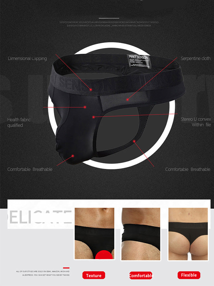 4 Pack Men's Sexy Nylon Low-Rise Comfortable Thong & Strings