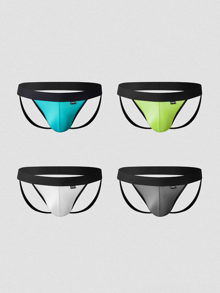 4-pack Men's Ice Silk Quick-Dry Breathable Mesh Jockstrap