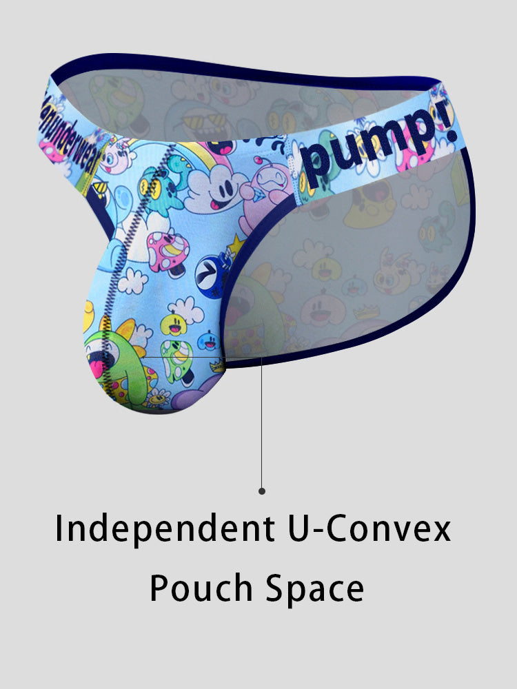 2 Pack Men's Cartoon High-Cut Breathable Bikini