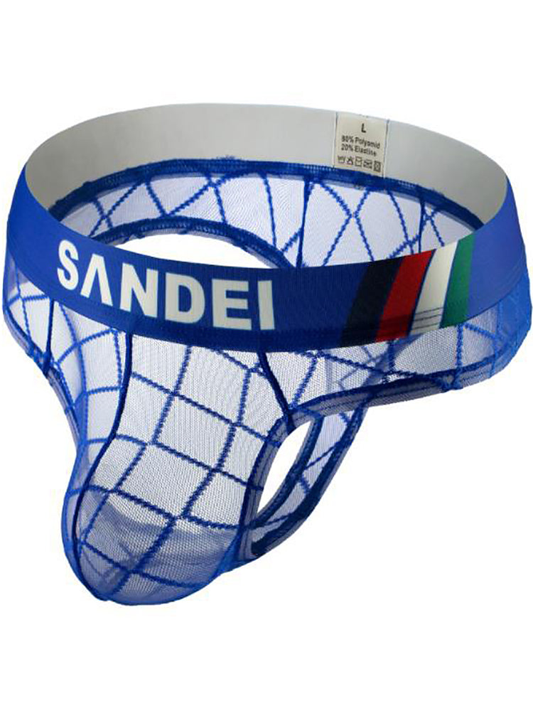 3 Pack Men's Low-Rise Lace Sexy Mesh Briefs And Thongs