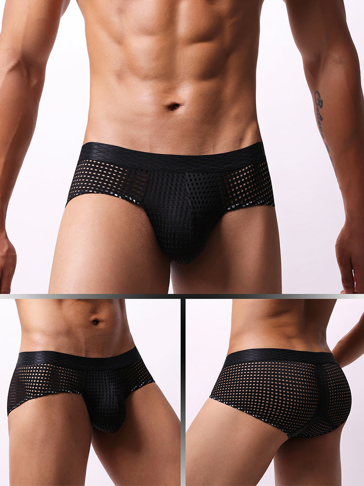3 Pack Men's Quick-Dry Mesh Low-Rise Briefs