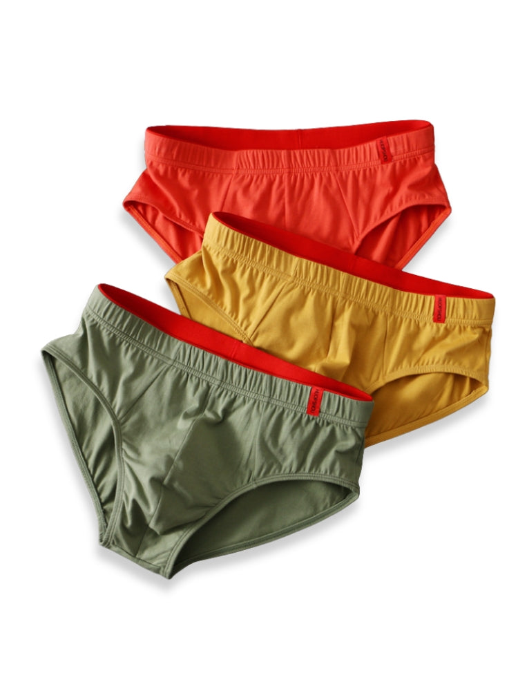 4 Pack Men's Solid Color Cotton Low-Rise Seamless Comfort Briefs
