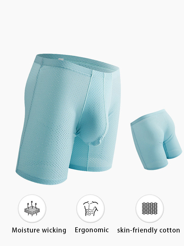 2 Pack Men's Mesh Transparent Sports Fitness Loose Boxer Briefs